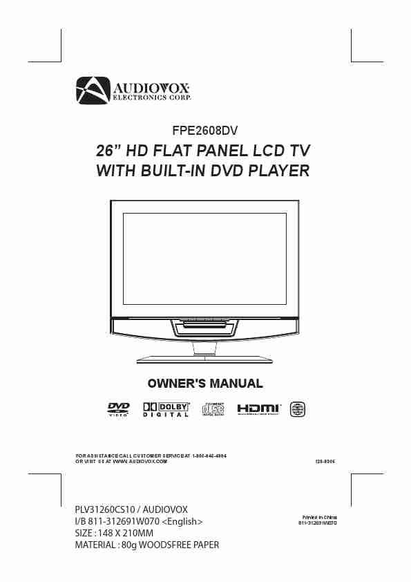 Audiovox Flat Panel Television FPE2608DV-page_pdf